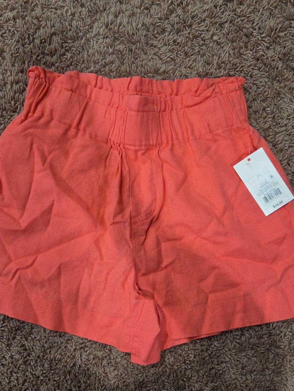 a new day High-Waist Coral-Orange Paperbag Shorts